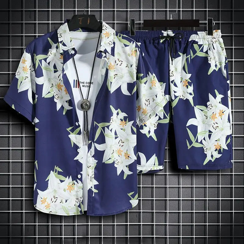 Men’s Hawaiian Beach Set – Quick Dry Summer Outfit