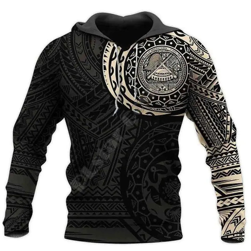 Men's 3D Wolf & Dragon Tattoo Hoodie  Retro Vintage Unisex Sweatshirt