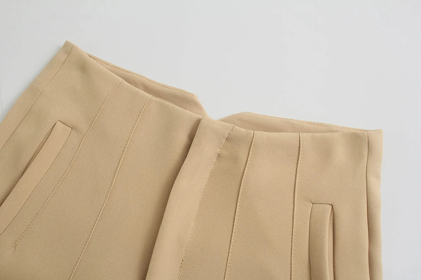 TRAFZA Women High Waist Slim Pants Office & Street Style 2024