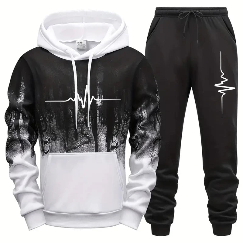 Men's Tracksuit Set Casual Jogging Hoodie & Sweatpants Sportswear
