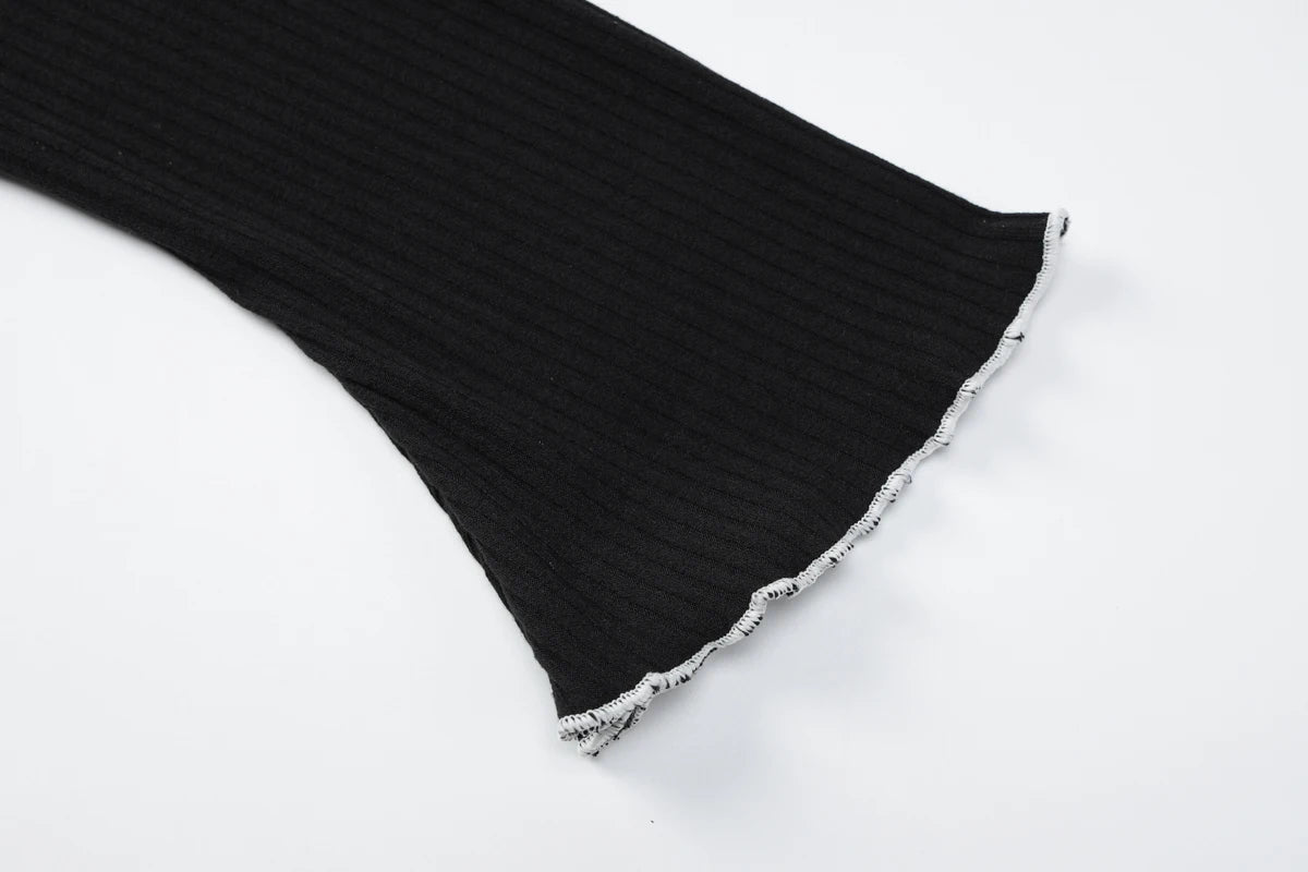 Dulzura Women’s Autumn Mini Dress – O-Neck, Long Sleeve, Ruffle Patchwork