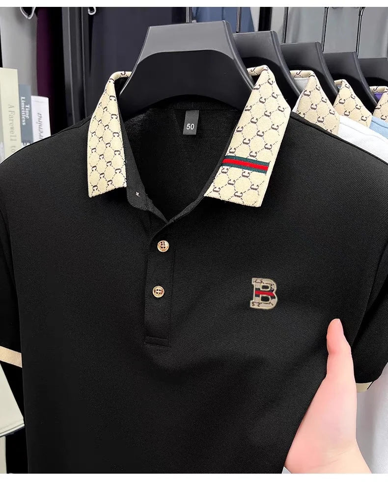 Luxury B letter polo shirt men summer fashion