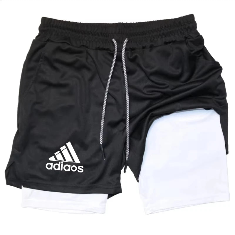 Men's 2-in-1 Compression Gym Shorts Quick Dry