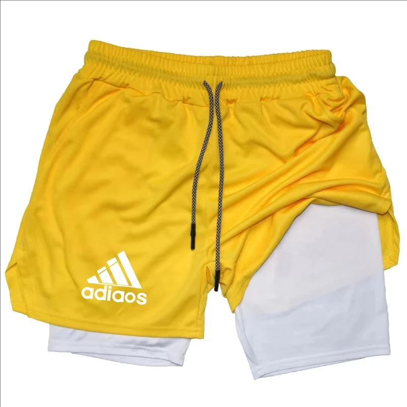 Men's 2-in-1 Compression Gym Shorts Quick Dry