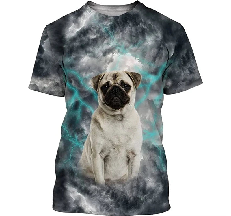 Dogs & Lightning Graphic T-Shirt men and women