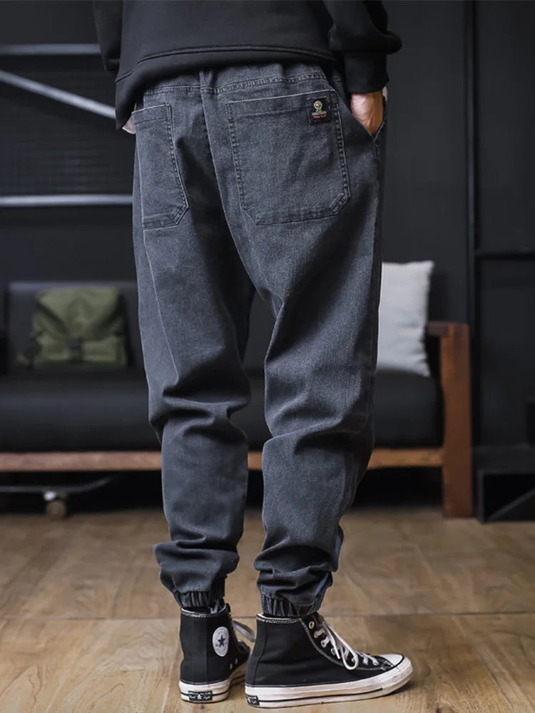 oose plus size men’s jeans with streetwear cargo style and anklelength design