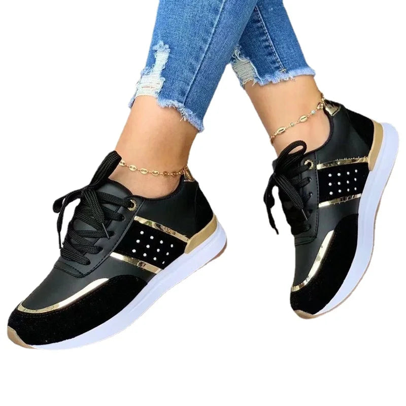 Women Sneakers Platform Shoes Leather Casual Sport Running