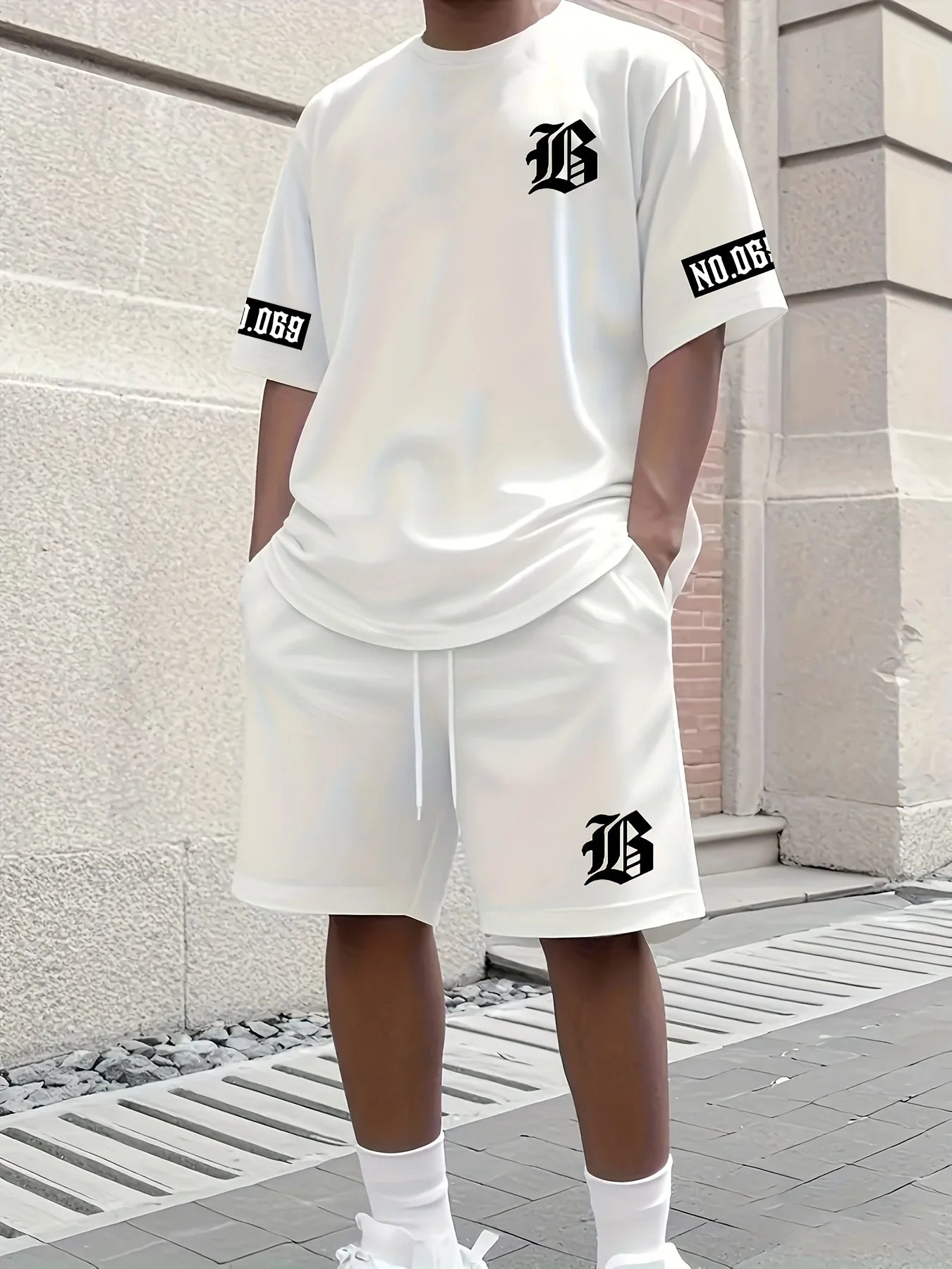 Summer Men’s Casual Letter Print T-Shirt & Shorts