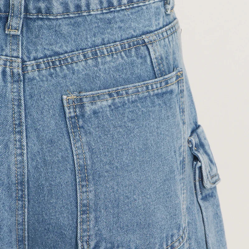 Trendy Women's High-Waist Denim | Street Multi-Pocket Jeans