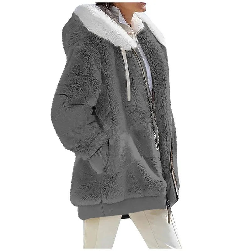 Women's Winter Hooded Fleece Coat