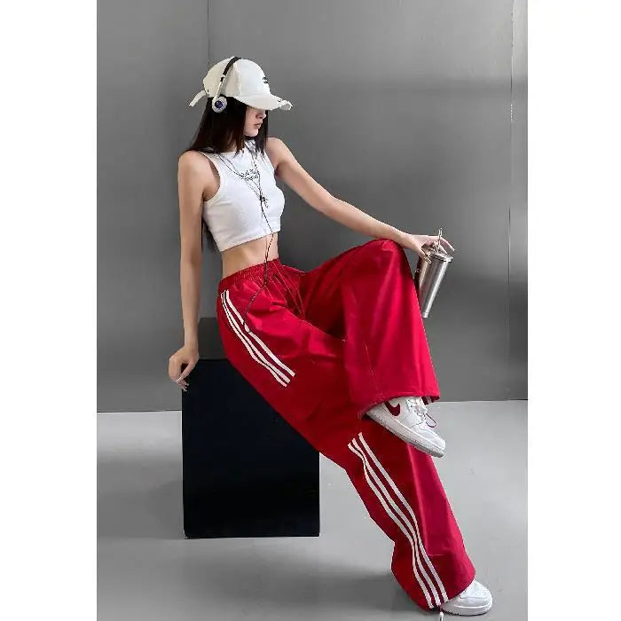 Women Baggy Stripe Cargo Joggers – Y2K Streetwear