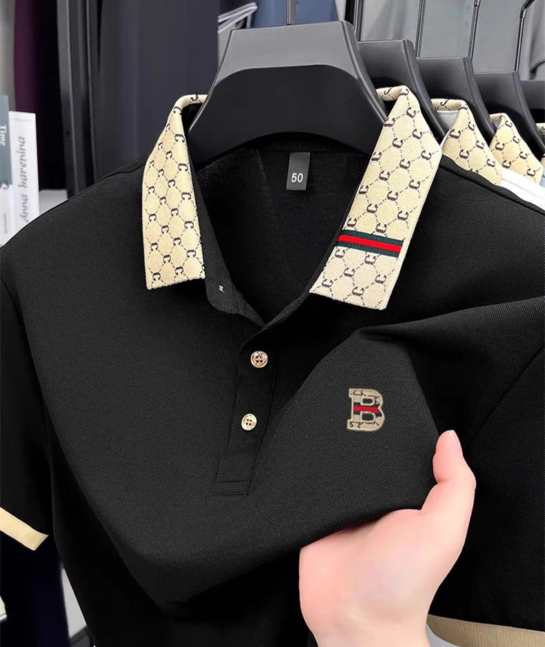 Luxury B letter polo shirt men summer fashion