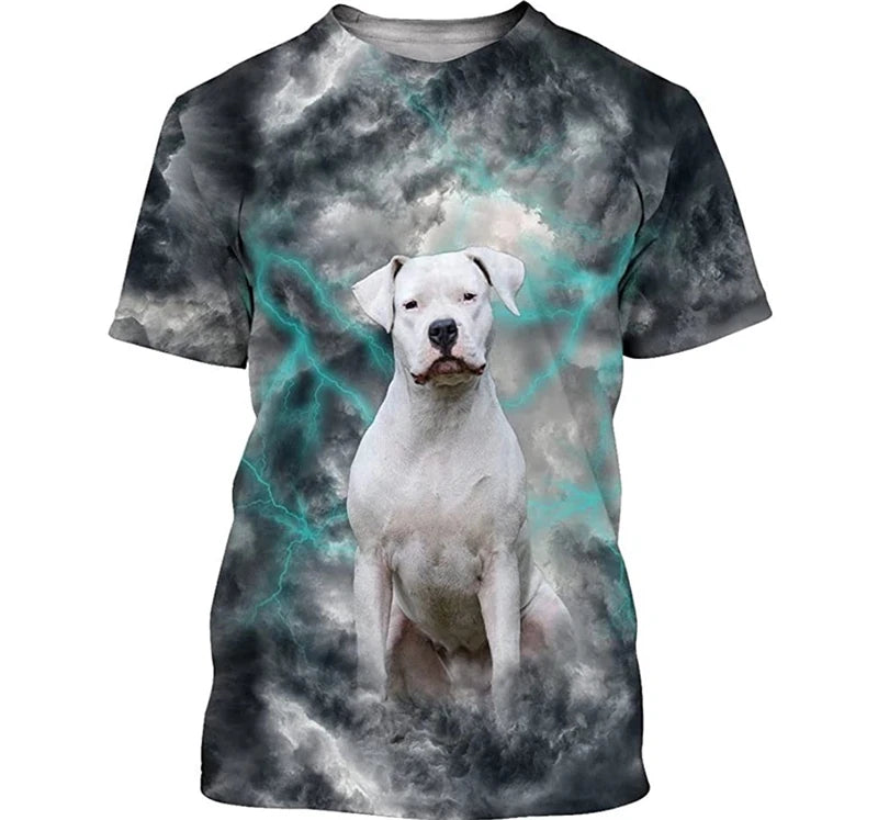 Dogs & Lightning Graphic T-Shirt men and women