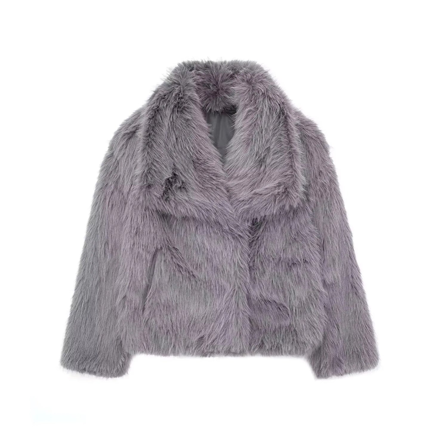 HH Women Faux Fur Coat – Warm Fluffy Jacket