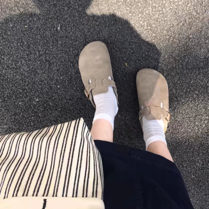 Stylish retro women’s shoes with soft soles, round toe, perfect for outdoor and beach wear