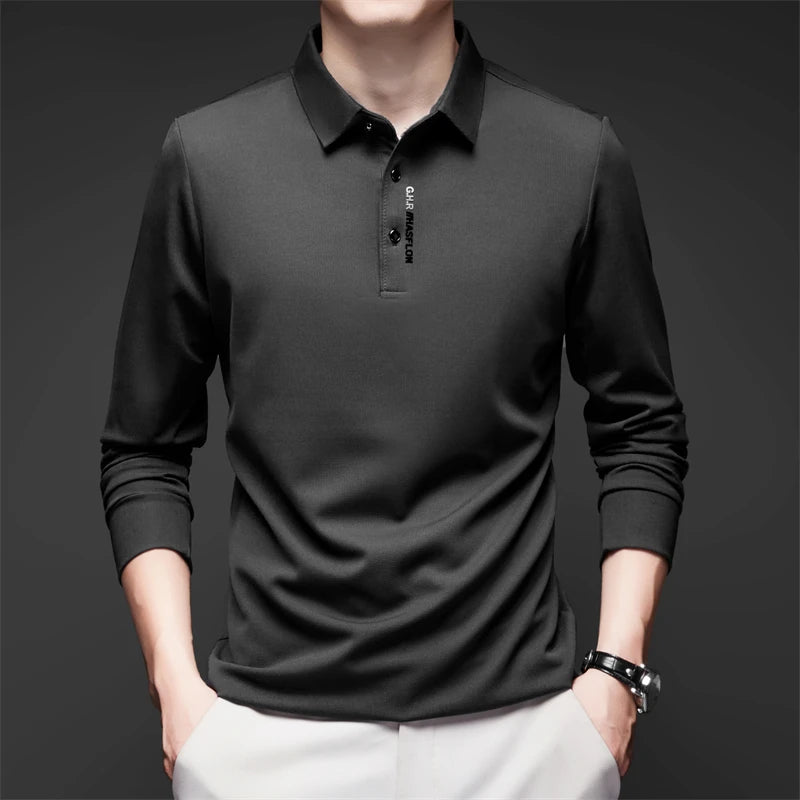 Men's Long Sleeve Polo Shirt Comfortable Fashionable Versatile