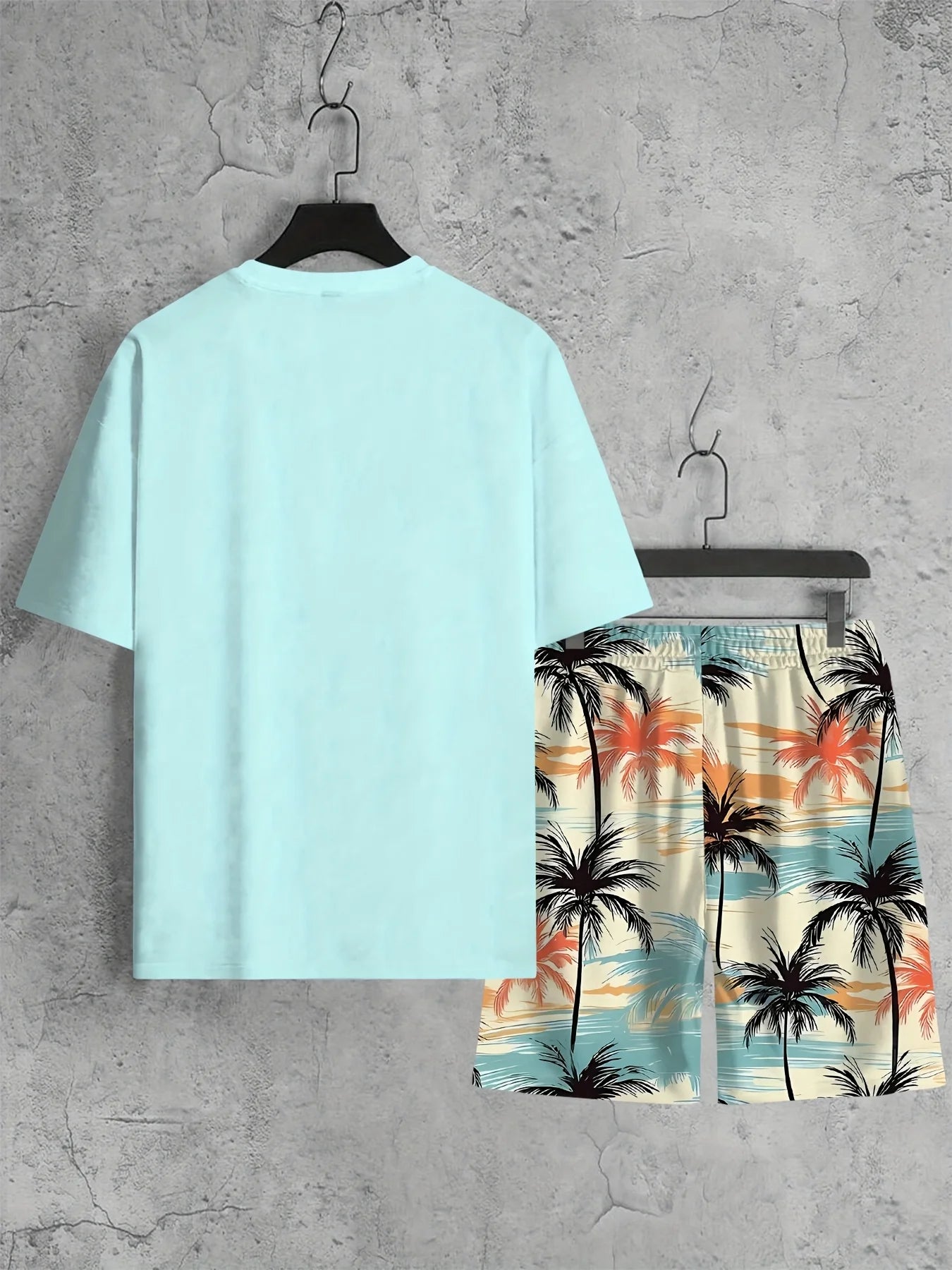 Men's Summer 2025 3D Hawaiian Beach Set