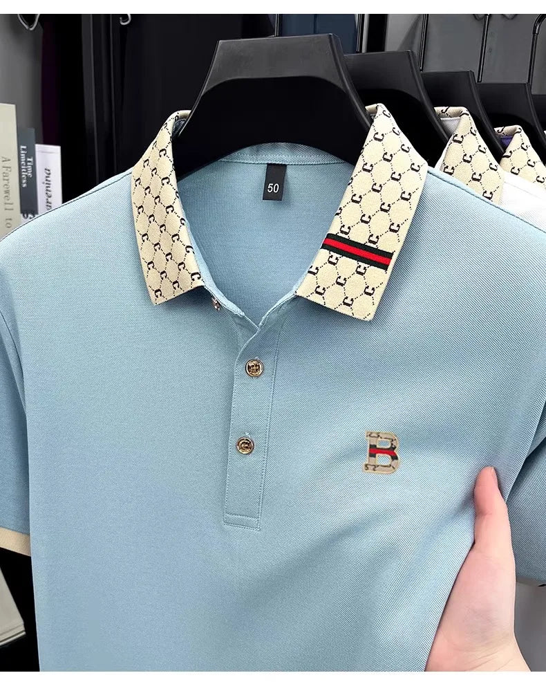 Luxury B letter polo shirt men summer fashion