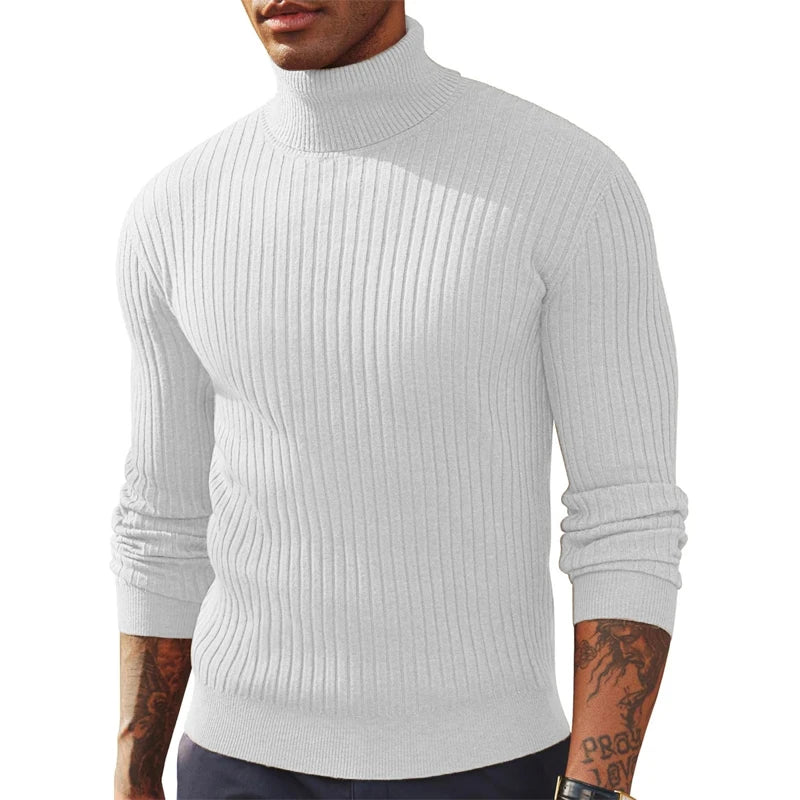Autumn men’s slim fit turtleneck sweater, warm & thick