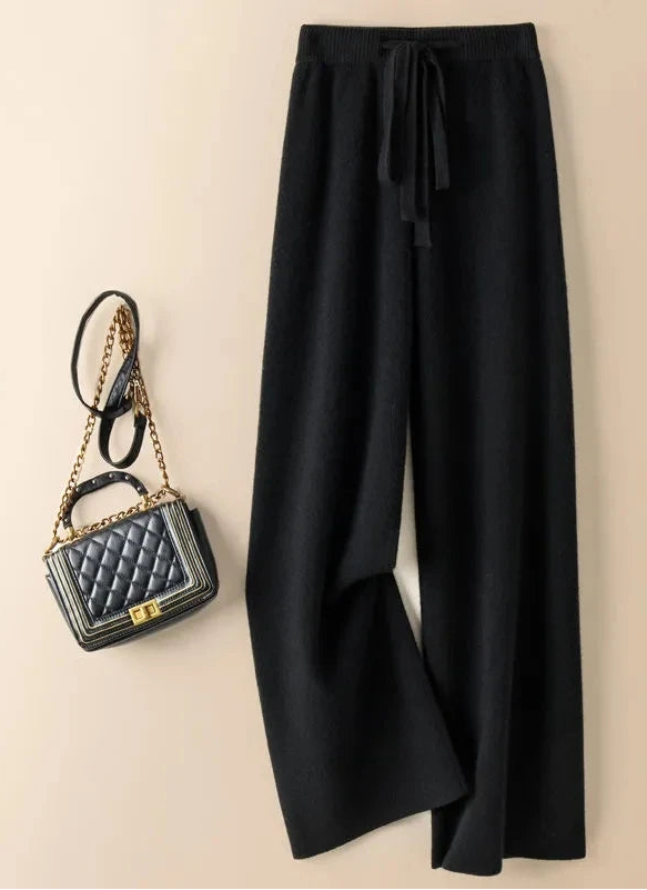 Thick Warm Knit High Waist Straight Women's Pants