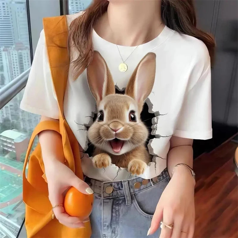 Cute Animal Print Women's Oversized Tee