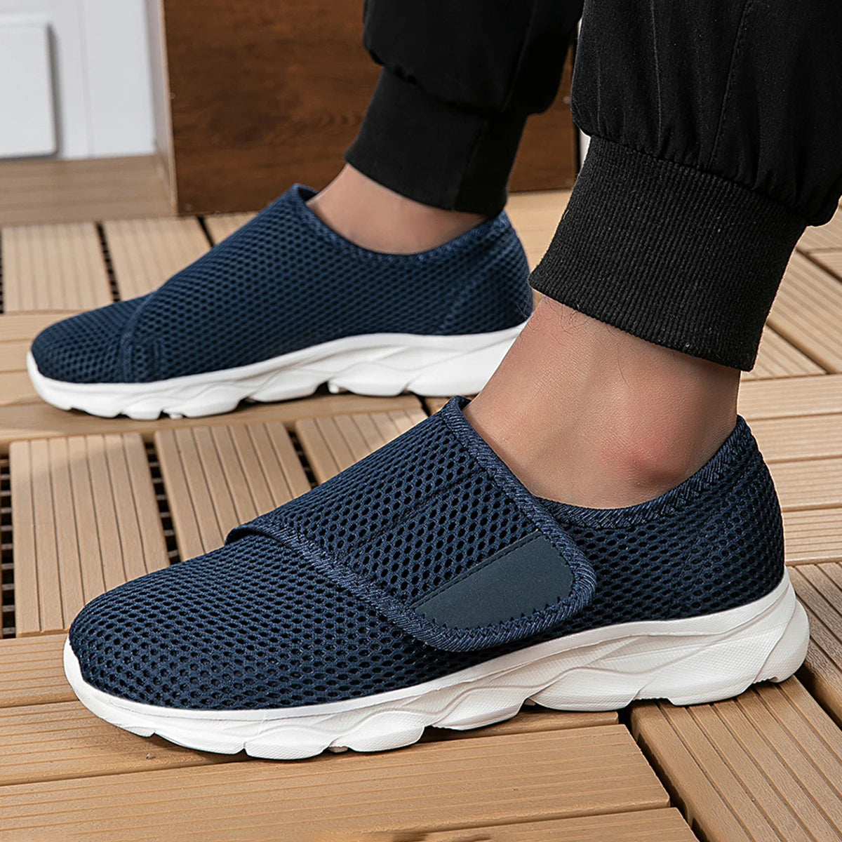 Comfortable diabetic walking shoes designed for swollen, wide feet