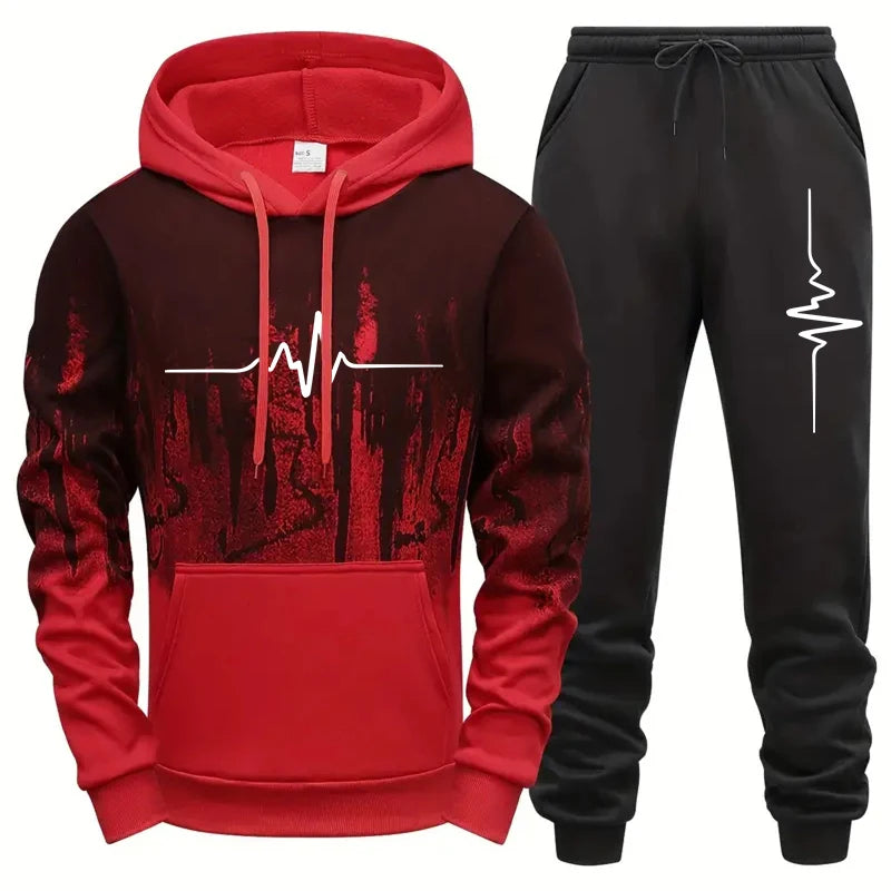 Men's Tracksuit Set Casual Jogging Hoodie & Sweatpants Sportswear