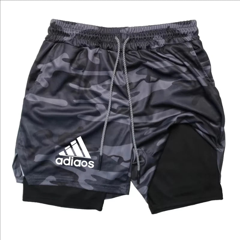 Men's 2-in-1 Compression Gym Shorts Quick Dry
