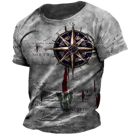 Men's Nautical Compass Tee – Summer Casual