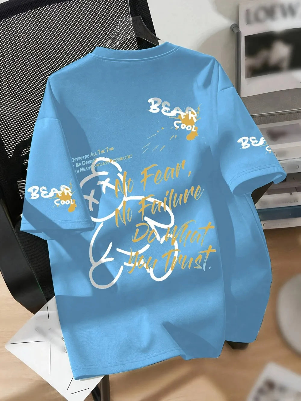 Men's Summer Bear Print T-Shirt – Breathable Casual Tee