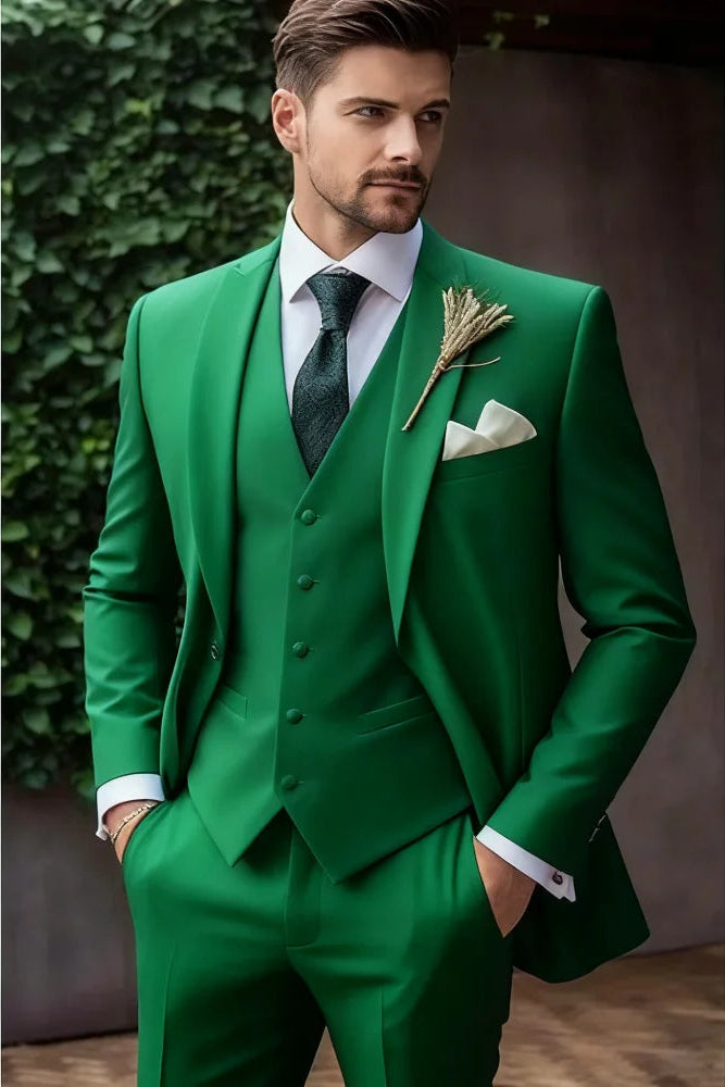 Italian Men's 3-Piece Slim Fit Wedding Suit – Elegant Tuxedo Set