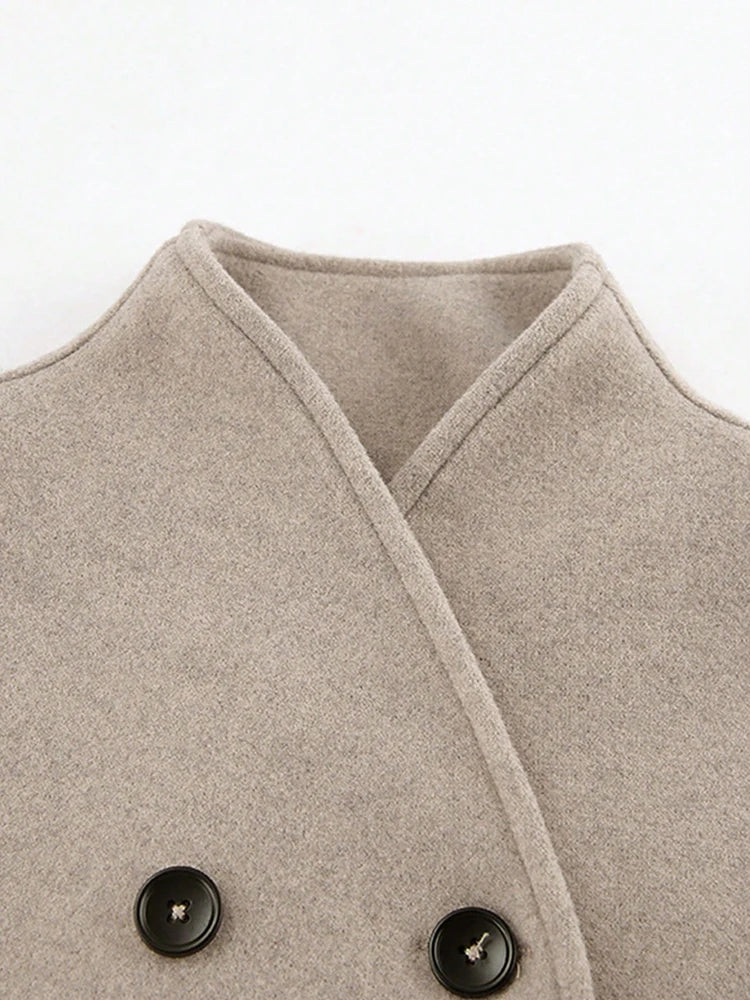 Stylish Women's Wool Coat Warm Autumn Winter Outerwear