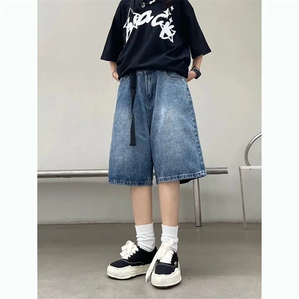 Y2K Baggy Denim Shorts Vintage Wide Leg Summer Streetwear