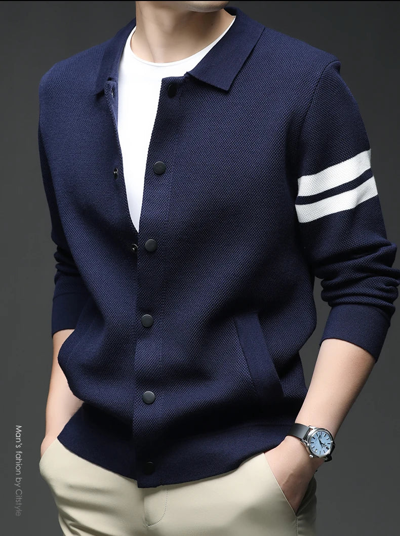 Men's sweater knitted cardigan autumn winter fashion versatile jacket casual