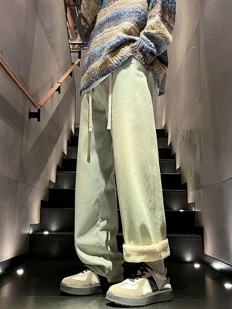 Winter Jeans, Korean Style, Fleece Lined, Warm Denim