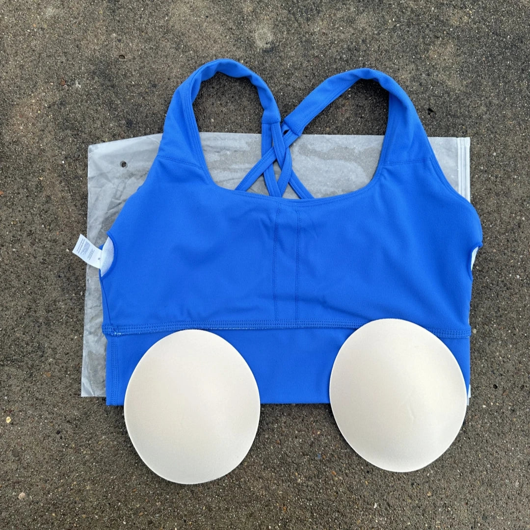 Soft solid yoga bra, shockproof, cross-back fitness top