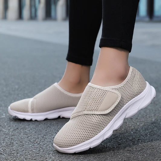 Comfortable diabetic walking shoes designed for swollen, wide feet