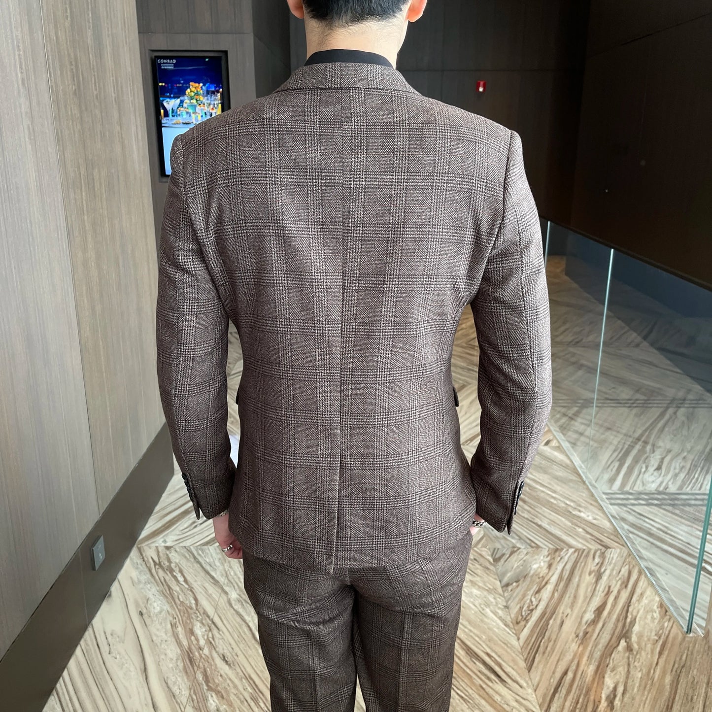 Men's Plaid 3-Piece Suit – Business Casual