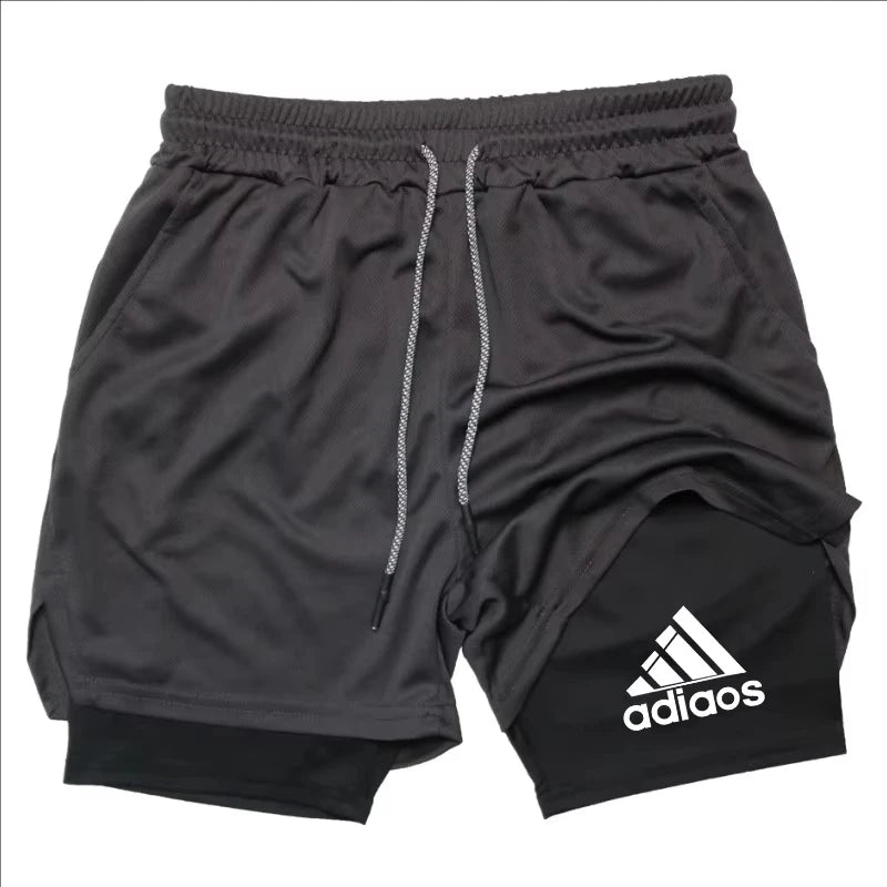 Men's 2-in-1 Compression Gym Shorts Quick Dry