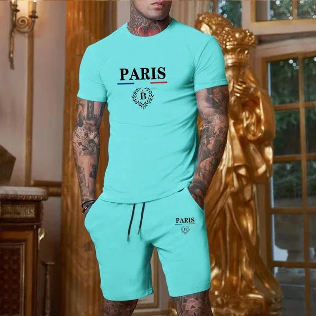 Men's Summer 2-Piece Set Sportswear – T-Shirt & Shorts