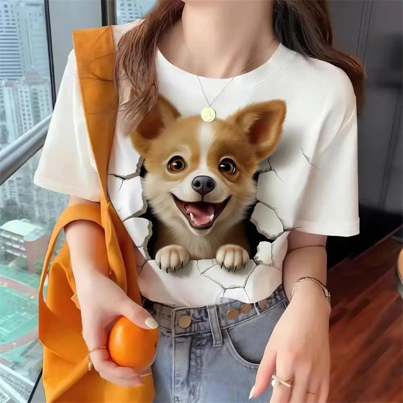 Cute Animal Print Women's Oversized Tee