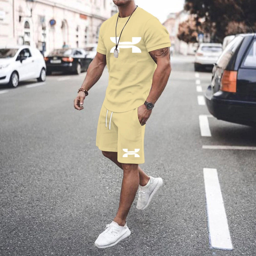 Men's 2025 Summer Casual Tracksuit – T-Shirt & Shorts