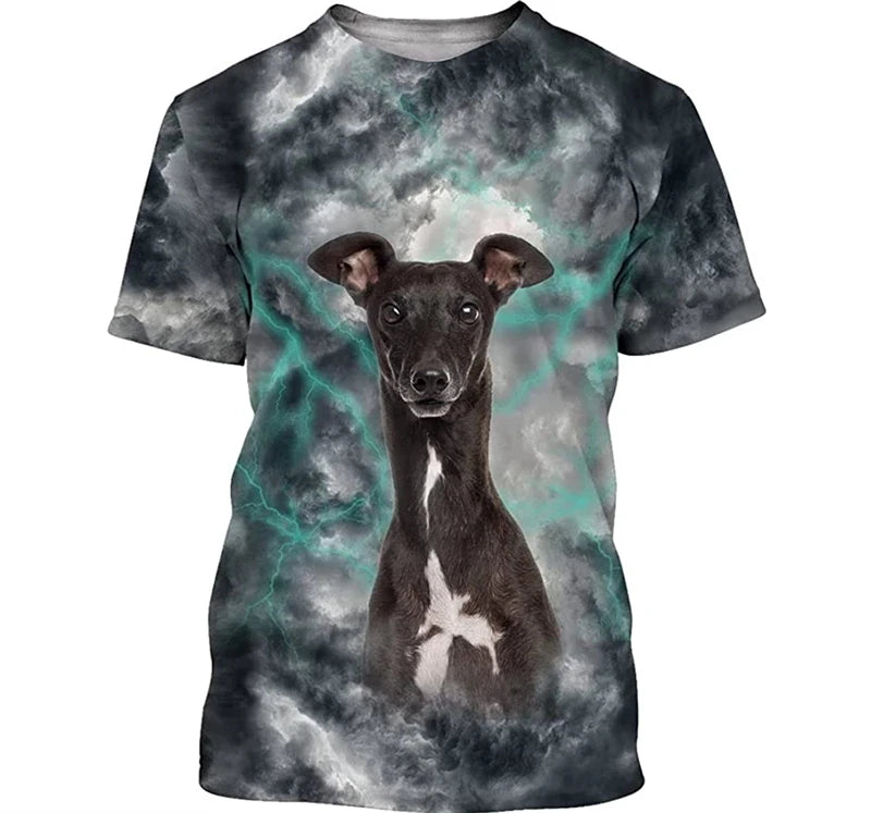 Dogs & Lightning Graphic T-Shirt men and women