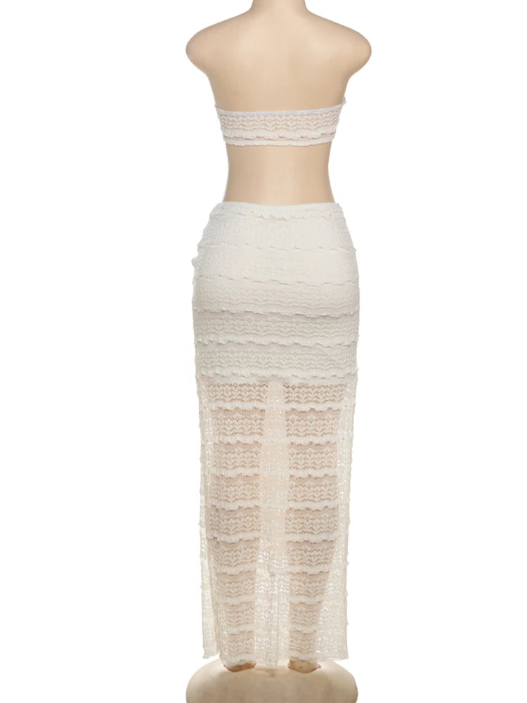 Weird Puss Y2K 2-Piece Tube Top & Skirt