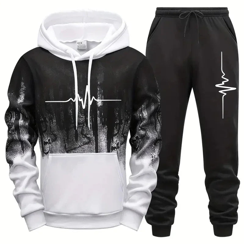 Men's Tracksuit Set Casual Jogging Hoodie & Sweatpants Sportswear