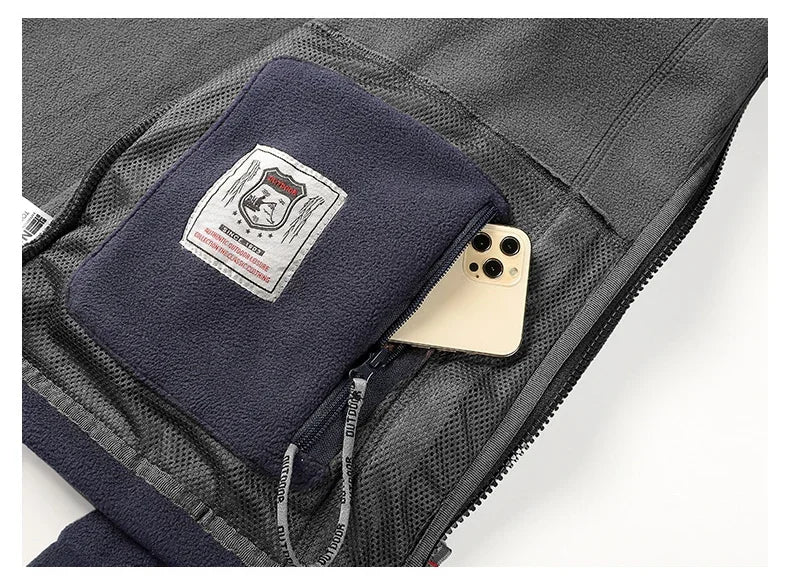 Men’s Jacket, Winter Fleece, Tactical, Outdoor, Hiking, Army