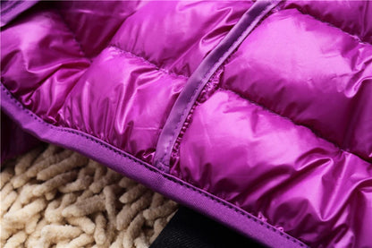 Ultra-light women’s puffer jacket packable hooded spring-autumn