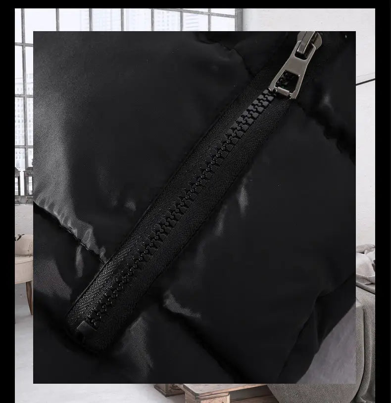 Men White Slim Vest Jacket Stand Collar Puffer Waistcoat