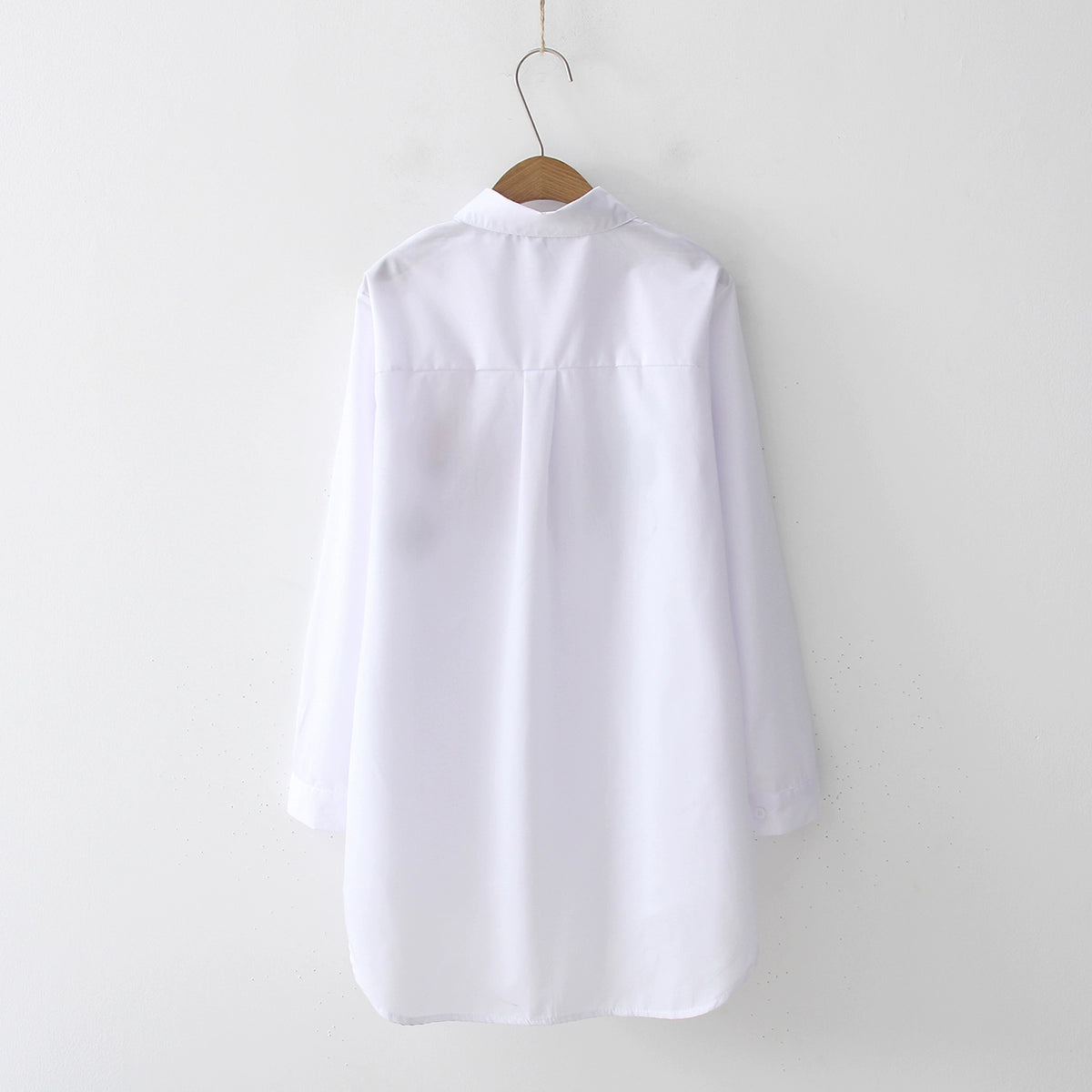 Elegant cotton blouse long sleeve white office shirt