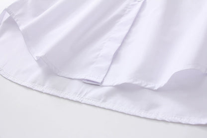 Elegant cotton blouse long sleeve white office shirt